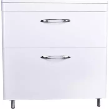 Тумба с раковиной Style line Каре 80 Люкс напольная, белая (СС-00002267 + 2000949234359)