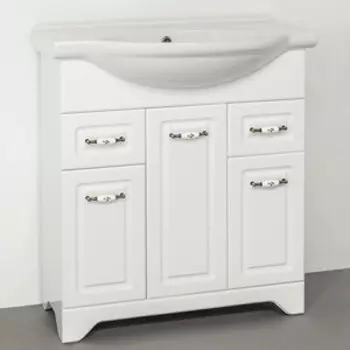 Тумба с раковиной Style line Олеандр-2 Люкс 75 белая (ЛС-00000048 + 1WH110259)