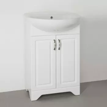 Тумба с раковиной Style line Олеандр-2 Люкс 55 белая (ЛС-00000046 + 1WH110186)