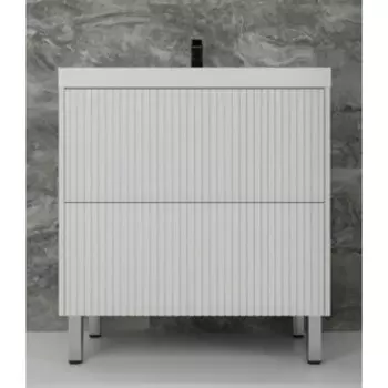 Тумба с раковиной Style line Стокгольм 80х45 белый рифленый софт (ЛС-00002335 + 2000949230191)
