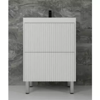 Тумба с раковиной Style line Стокгольм 60х45 белый рифленый софт (ЛС-00002333 + 2000949230177)