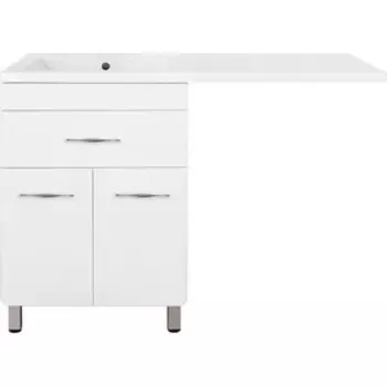 Тумба с раковиной Style line Валеро Люкс 60 (120L) под стиральную машину, белая (ЛС-00000578 + 2000949237411)