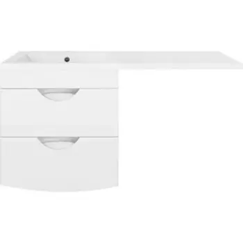 Тумба с раковиной Style line Жасмин-2 Люкс 57 (120L) под стиральную машину, белая (ЛС-00000577 + 2000949237411)