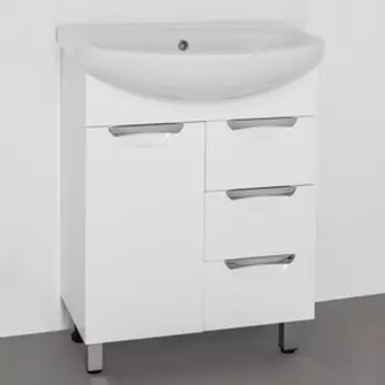 Тумба с раковиной Style line Жасмин 65 белая (ЛС-00000035 + 1WH110174)