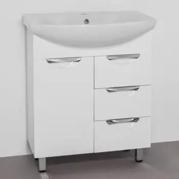 Тумба с раковиной Style line Жасмин 70 белая (ЛС-00000036 + 1WH207776)