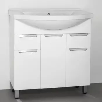 Тумба с раковиной Style line Жасмин 80 белая (2000949010281 + 1WH109653)