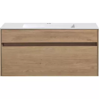 Тумба с раковиной Vincea Chiara 100х43 N.Oak, раковина белая (VMC-2C100NO, VCB-13100W)