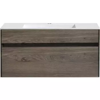 Тумба с раковиной Vincea Chiara 100х43 R.Oak, раковина белая (VMC-2C100RO, VCB-13100W)