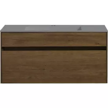 Тумба с раковиной Vincea Chiara 100х43 T.Oak, раковина серая (VMC-2C100TO, VCB-13100G)