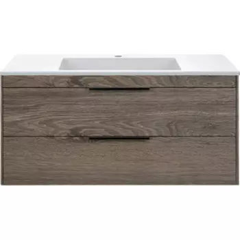 Тумба с раковиной Vincea Chiara 2D 100х47 R.Oak, раковина белая (VMC-2C2100RO, VCB-13100W)