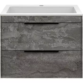 Тумба с раковиной Vincea Chiara 2D 60х47 G.Stone, раковина белая (VMC-2C2600GS, VCB-13600W)