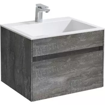 Тумба с раковиной Vincea Chiara 60х48 G.Stone, белая раковина (VMC-2C600GS, VCB-13600W)