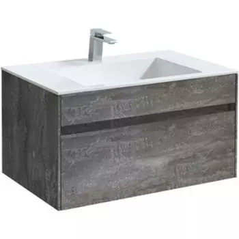 Тумба с раковиной Vincea Chiara 80х48 G.Stone, белая раковина (VMC-2C800GS, VCB-13800W)