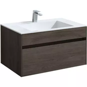 Тумба с раковиной Vincea Chiara 80х48 R.Oak, белая раковина (VMC-2C800RO, VCB-13800W)
