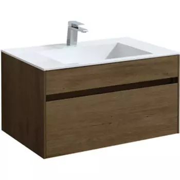 Тумба с раковиной Vincea Chiara 80х48 T.Oak, белая раковина (VMC-2C800TO, VCB-13800W)