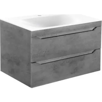 Тумба с раковиной Vincea Fine 80 подвесная, Beton (VMC-2F800BT + VCB-1F800W)