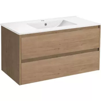 Тумба с раковиной Vincea Gio 100х46 N.Oak (VMC-2G100NO, VBS-13100)