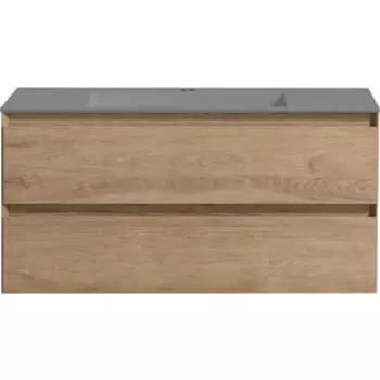 Тумба с раковиной Vincea Luka 100х47 N.Oak, раковина серая (VMC-2L100NO, VCB-13100G)