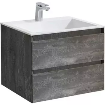 Тумба с раковиной Vincea Luka 60х48 G.Stone, белая раковина (VMC-2L600GS VCB-13600W)