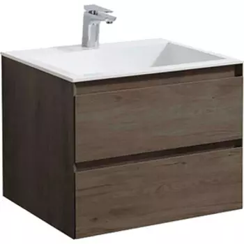 Тумба с раковиной Vincea Luka 60х48 R.Oak, белая раковина (VMC-2L600RO VCB-13600W)