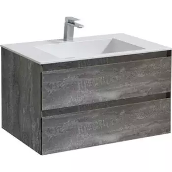 Тумба с раковиной Vincea Luka 80х48 G.Stone, белая раковина (VMC-2L800GS, VCB-13800W)