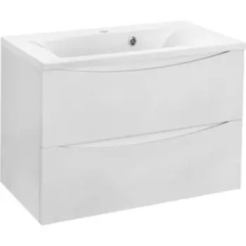 Тумба с раковиной Vincea Mia 75х45 G.White, белая раковина (VMC-2MA750GW, VCB-3M750W)