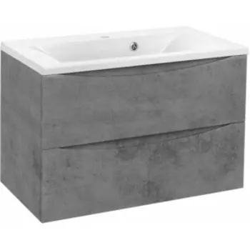 Тумба с раковиной Vincea Mia 80х45 Beton, белая раковина (VMC-2MA800BT, VCB-3M800W)