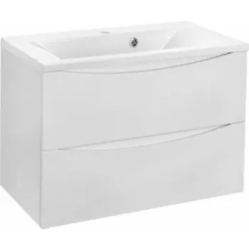 Тумба с раковиной Vincea Mia 80х45 G.White, белая раковина (VMC-2MA800GW, VCB-3M800W)