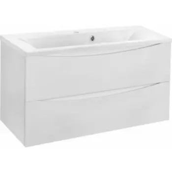 Тумба с раковиной Vincea Mia 90х45 G.White, белая раковина (VMC-2MA900GW, VCB-3M900W)