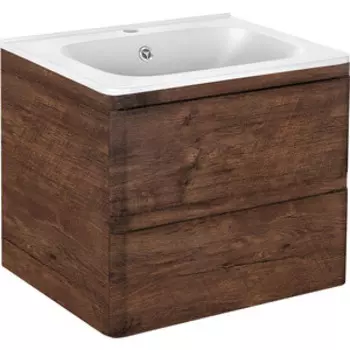 Тумба с раковиной Vincea Vico 60 подвесная, R.Wood (VMC-2V600RW + VCB-2VP600W)