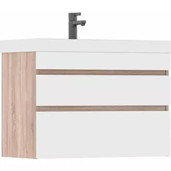 Тумба с раковиной Volna Conty 80х40 подвесная, белый/дуб снома (tpCNT80.2Y-01, 9696-80)