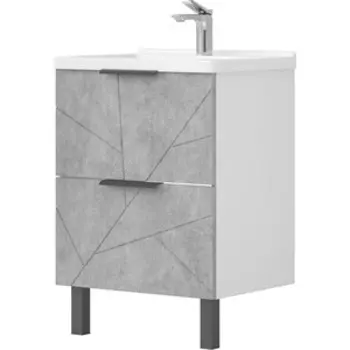 Тумба с раковиной Volna Twing 60х44 бетон/белая (tnTWG60.2Y-02, 4640021622254)