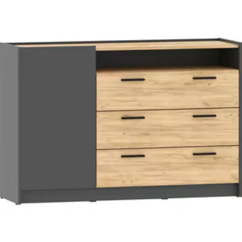 Тумба Сильва НМ 011.59 ''Оттавия'', Антрацит/Дуб Крафт Золотой