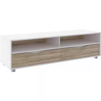 Тумба ТВ Комфорт - S Валеска 5 Белая Лиственница, Дуб Баррик
