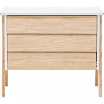 Тумбочка Leset Сканди широкая 3 ящика дуб/молочный дуб