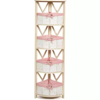 Угловая этажерка TetChair Secret De Maison angulaire 4 (mod. PE-05) paulownia, мдф butter white (слоновая кость) ткань красная клетка