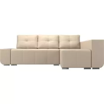 Угловой диван АртМебель Амадэус Люкс экокожа бежевый правый угол