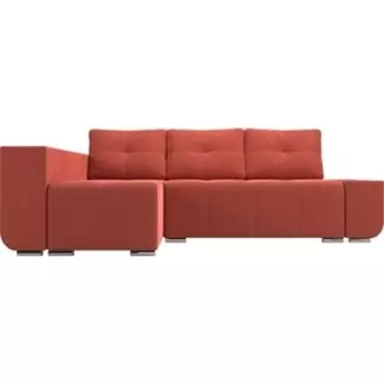 Угловой диван АртМебель Амадэус Люкс микровельвет коралловый левый угол