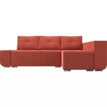 Угловой диван АртМебель Амадэус Люкс микровельвет коралловый правый угол