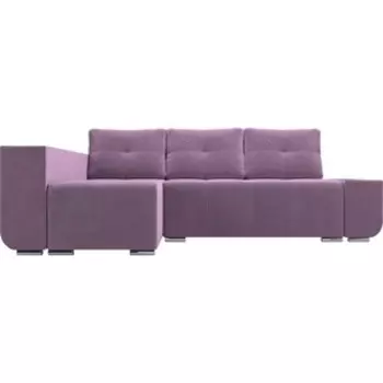 Угловой диван АртМебель Амадэус Люкс микровельвет сиреневый левый угол