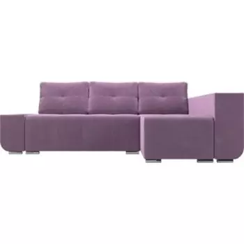 Угловой диван АртМебель Амадэус Люкс микровельвет сиреневый правый угол