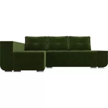 Угловой диван АртМебель Амадэус Люкс микровельвет зеленый левый угол