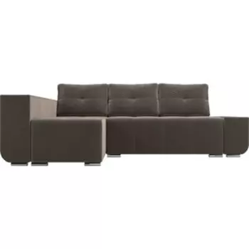 Угловой диван АртМебель Амадэус Люкс велюр коричневый левый угол