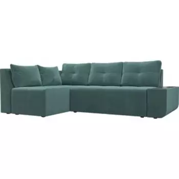 Угловой диван АртМебель Амадэус велюр бирюза левый угол