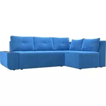 Угловой диван АртМебель Амадэус велюр голубой правый угол