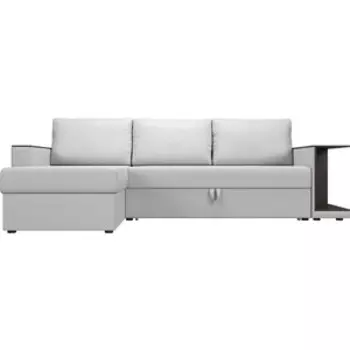 Угловой диван АртМебель Атланта С экокожа белый левый угол