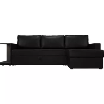 Угловой диван АртМебель Атланта С экокожа черный правый угол