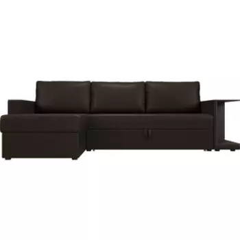 Угловой диван АртМебель Атланта С экокожа коричневый левый угол