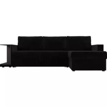 Угловой диван АртМебель Атланта С велюр черный правый угол