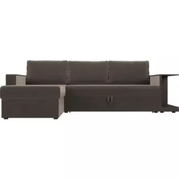 Угловой диван АртМебель Атланта С велюр коричневый левый угол